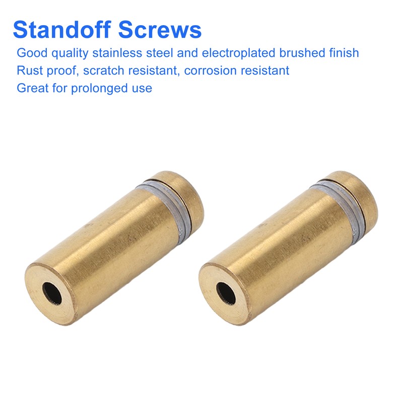 12Pcs Standoff Screws Stainless Steel Electroplated Brushed Gold Advertising Nails