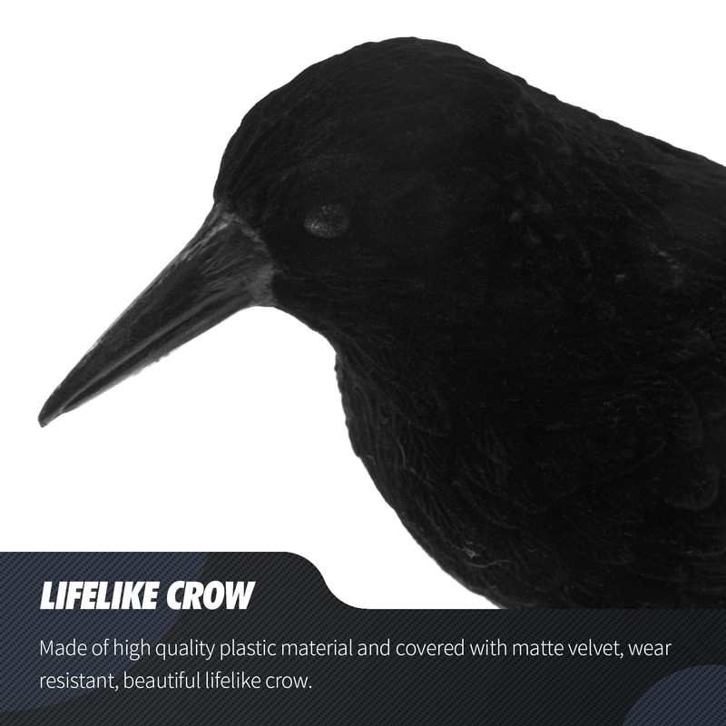 Volein Crow Decoy for Attracting Crows, 2-Pack Plastic Fake Crows