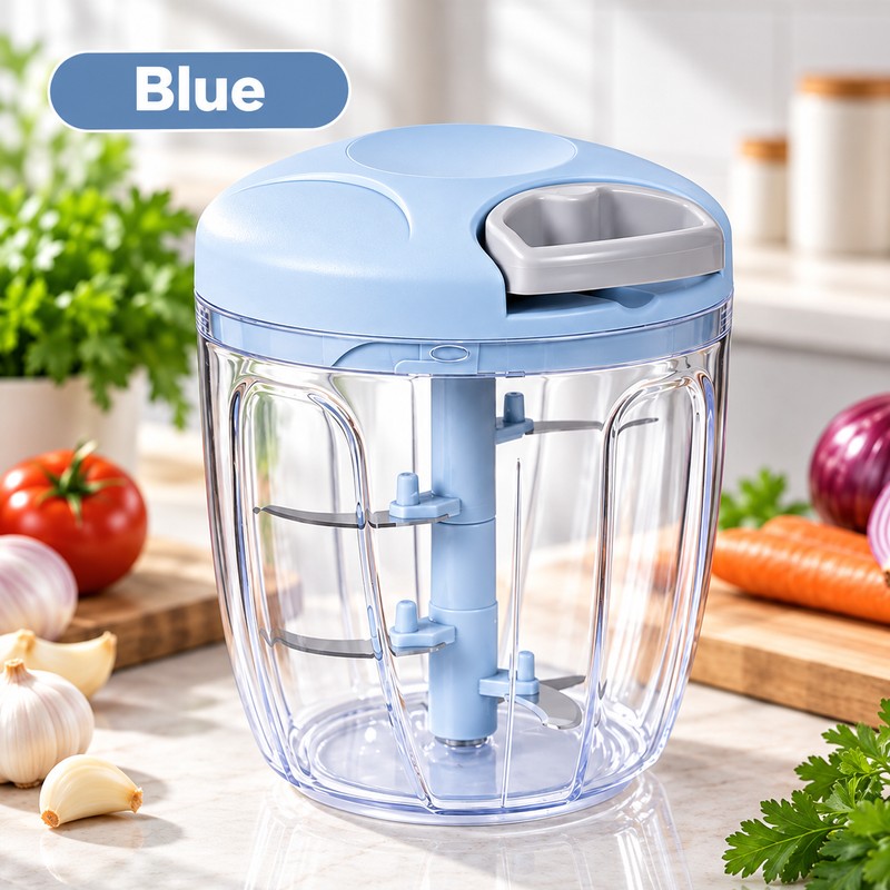 900ml Manual Food Chopper for Meal Prep – Stainless Steel