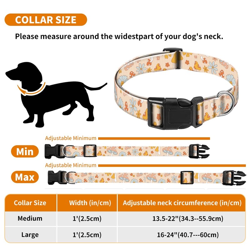 BAYCUFKQ Dog Collar, Cute Pet Collar Adjustable for Large Dogs,