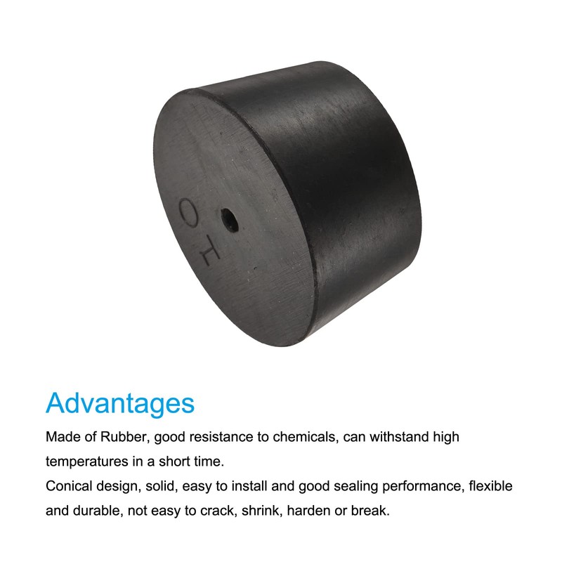 sourcing map Rubber Tapered Plug 42mm to 50mm with Hole