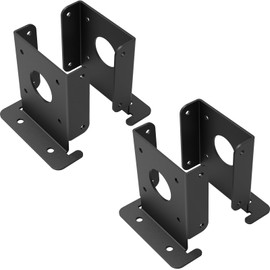 4 pcs Adjustable Wood Fence Pergola Post Base Brackets Fit 4x4 Post, Heavy Duty Black Post Anchor Base Brackets Support for Deck Railing Mailbox, Pergola Brackets Kit