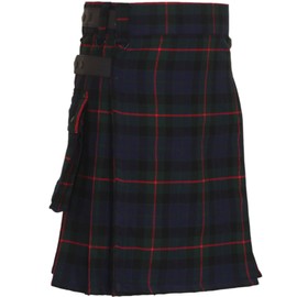 Scottish Modern Tartan Leather Straps Utility Kilts For Active Men (Gunn Modern, 30'')