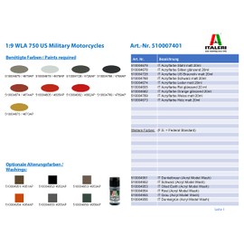 Carson 510007401 – 1: 9 WLA 750 Us Military Motorcycles Motorcycle