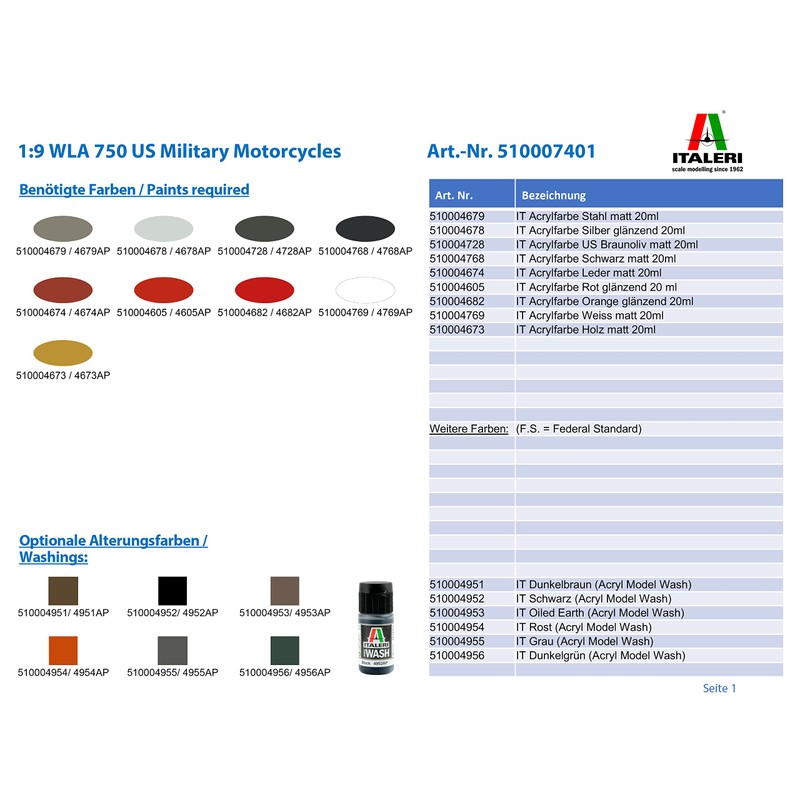 Carson 510007401 – 1: 9 WLA 750 Us Military Motorcycles