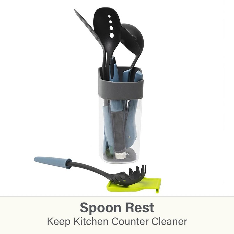 Kitchen Utensil Holder Storage Pot Kitchen Tools Organiser with Spoon