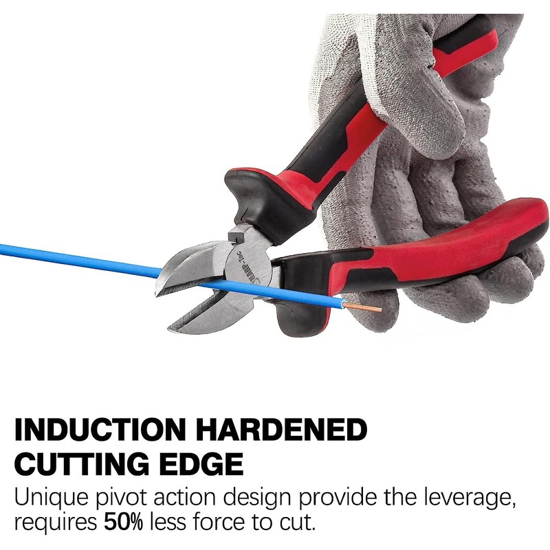 Sharp-Tec Diagonal Cutting Pliers, 160mm Precision Wire Cutters with Anti-Slip