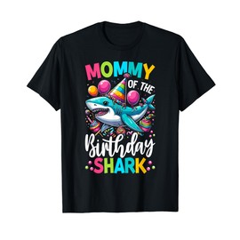 Shark Birthday Design Mommy Birthday Mom Girl Boy Matching T-Shirt