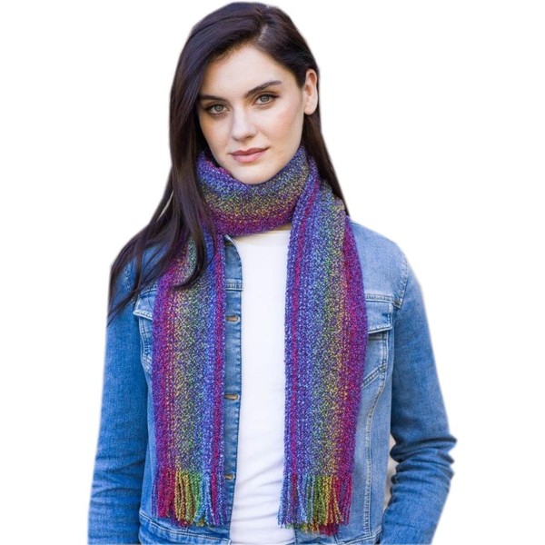Ladies Merino & Cashmere Scarf, Made in Ireland, Rainbow Colors.