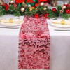 Snowkingdom 2 Pieces Red Table Runner Sequin Glitter Mesh Table