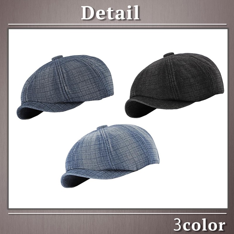 One Limitation CP733 Cotton Denim Pattern Newsboy Socket, Simple, Modern,
