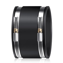 150 mm Pipe Connector Rubber Sleeve Diameter 150 mm Flexible Rubber Coupling with Two Stainless Steel Clamps Noise Reducing Cuff for Pipe Fan, Carbon Filter, Rigid Pipe, Steel Pipe