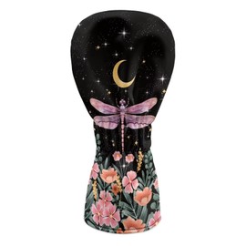 Rarucativ Pink Dragonfly Premium Golf Club Head Cover Easy Slip-On Easy-Off Driver Covers Golf Accessories for Women Keep Clubs Dry and Clean