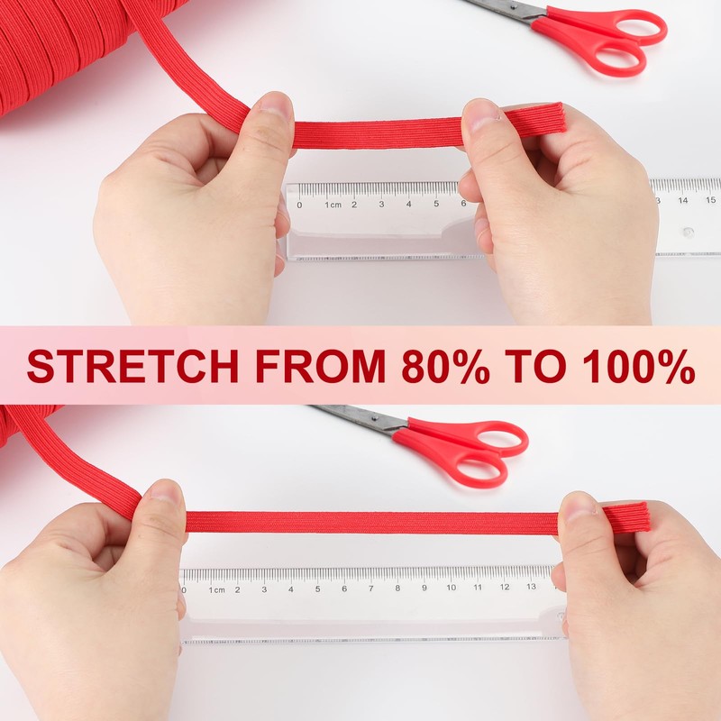 PATIKIL Elastic Bands 6mm x 45 Meters, Polyester Flat Elastic