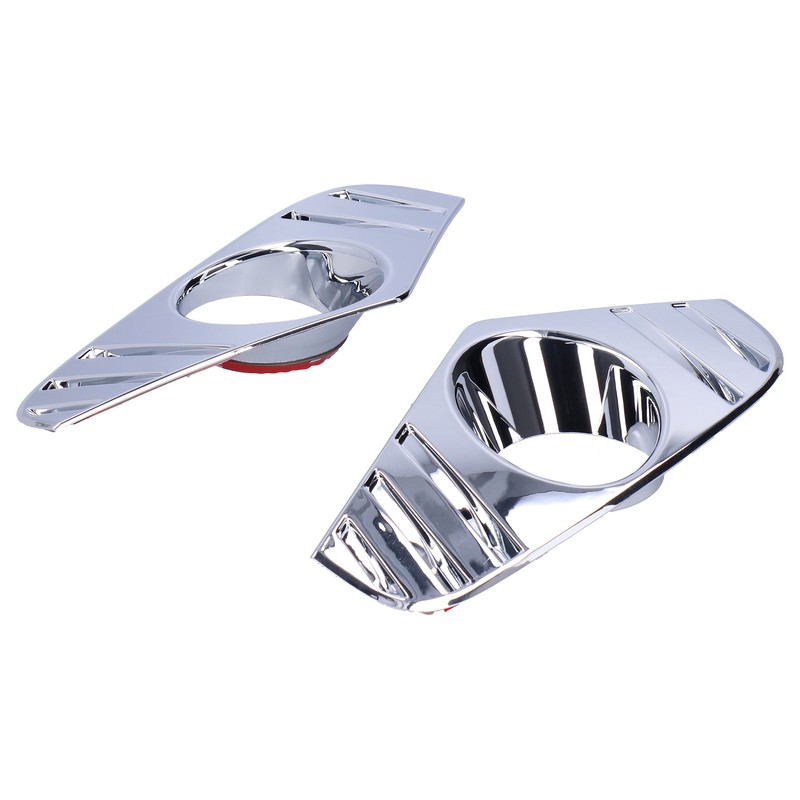 Pair Chrome Front Fog Light Cover Lamp Trims Paste Mounting