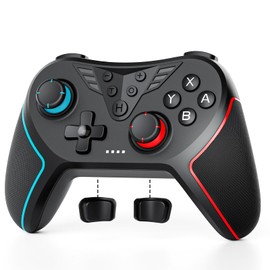 LATEC Controller für Switch, Wireless Switch Controller Kompatibel mit Switch Lite/OLED, Hall Joystick/Programmierbare Taste/6-Achsen-Gyroskop/Einstellbare Vibration/Turbo-Funktion/Bildschirmaufnahme