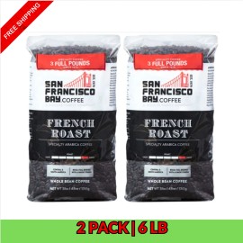 SAN FRANCISCO BAY French Roast Whole Bean Coffee 3 lb 2 Pack Dark Bold Flavor San Francisco Bay