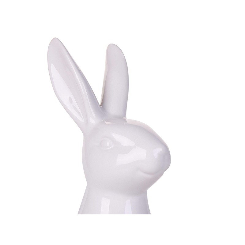 Beliani Rabbit Figurine Rabbit Easter White Ceramic Easter Decoration Rabbit