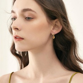 Pomegranate Earrings Sterling Silver Pomegranate Filigree Earrings Gold Plated Fruit Jewelry for Women, Sterling Silver, No Gemstone