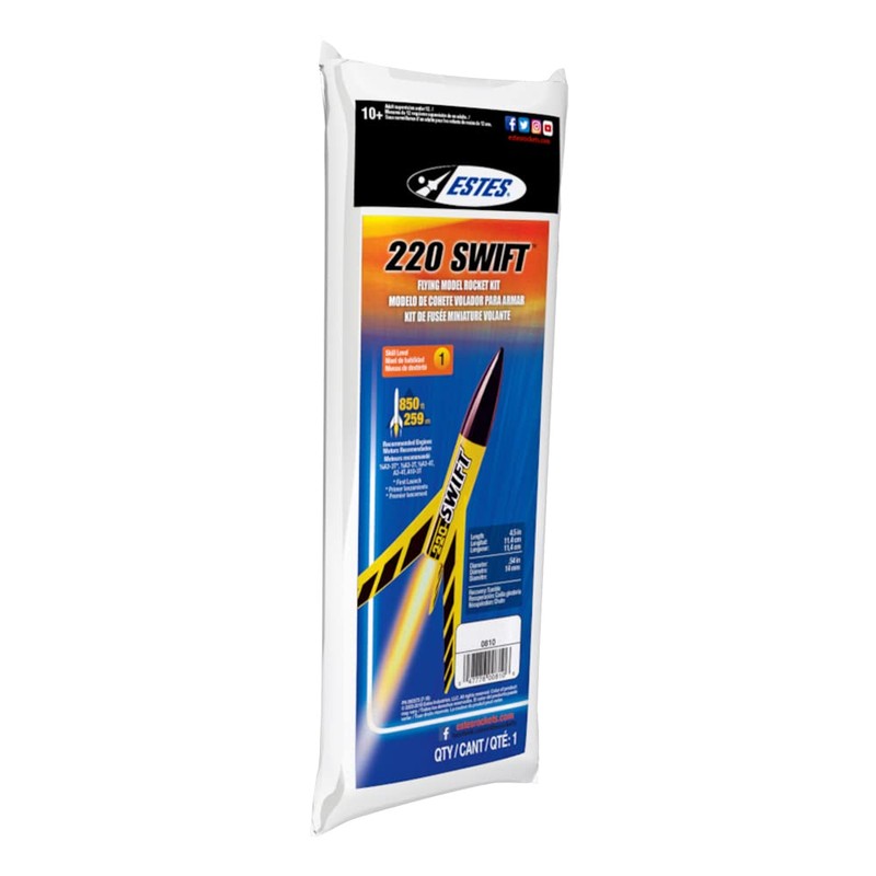 Estes 810 220 Swift Rocket-Building Kit, Intermediate Mini Flying-Rocket-Model Kit