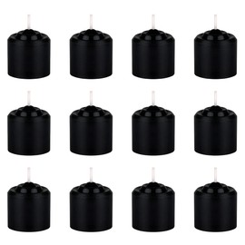 Mega Candles 12 pcs Unscented Black Votive Candles, Hand Poured Wax Candle 10 Hours 1.38 Inch x 1.5 Inch, Home Décor, Wedding Receptions, Centerpieces, Occasions, Events, Festivities, Meditations