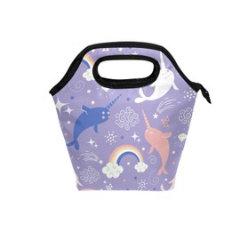 Eyanle Rainbow Purple Cute Lunch box Insulated Lunch Bag Lunch Container Handbag for Women Men Girls Boys Kids Work Office School