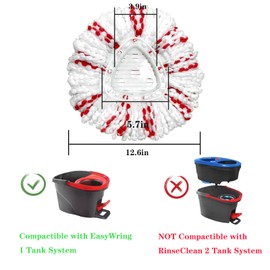 2Pack Spin Mop Replacement Head - 40% More Cleaning Power，Mop Refill Compatible with Oceda Triangle Swivel Mops Microfiber Swivel Mop Refill,Deep Clean,Machine Washable and Easy to Replace