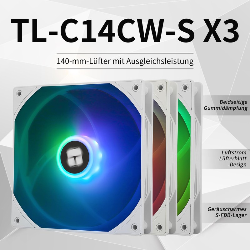 Thermalright TL-C14CW-S X3 High Speed 1500RPM CPU Cooling Fan 14CM