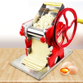Commercial Pasta Roller Machine, Hand Crank Noodle Maker Adjustable Thickness Manual Dough Machine for Spaghetti Fettuccine Lasagne Dumpling Skin