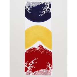 [倭物や Kaya] Wave and Mt.Fuji Hand Towl/Japanese Classical Design Hand towl 7JRP0101 RED