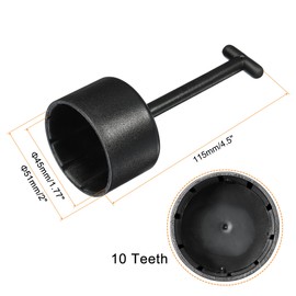MECCANIXITY 10 Teeth E26/E27 Socket Ring Removal Tool T Type for Medium Base, Light Replacing Accessories Black Plastic, Pack of 3