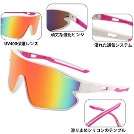 Karsaer E1229 Kids Sunglasses, Unisex, Youth Sunglasses, Sports Sunglasses, UV 400 UV Protection, Baseball, Tennis, Running, Softball, Cycling, Unisex, 002 White Frame & Purple/Golden Lens