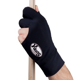 Viking Billiard Right Handed Pool Cue Glove for Women and Men Black Lycra and Moroccan Leather Size Large/X-Large