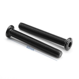 (Pack of 15) M5 x 60 mm Flat Head Allen Screws 304 Stainless Steel Black Oxide Button Head Screw Lens Screw Full Thread