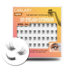 CarLary Lash Clusters, DIY Eyelash Extension, 40 Clusters Reusable Individual Lashes, Natural Fluffy Wispy Individual Eyelash