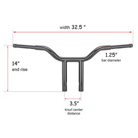 SI 14" MX-T Bars Handlebar Fit Harley Road King Softail Sportster XL Dyna Low Rider
