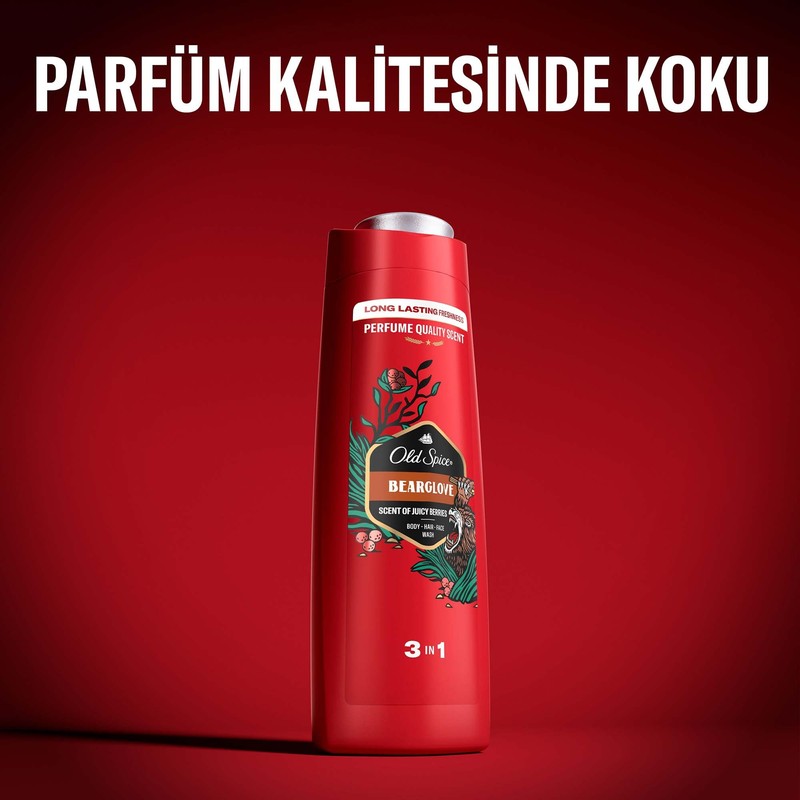 Old Spice Bearglove shower gel and shampoo, for men, pack