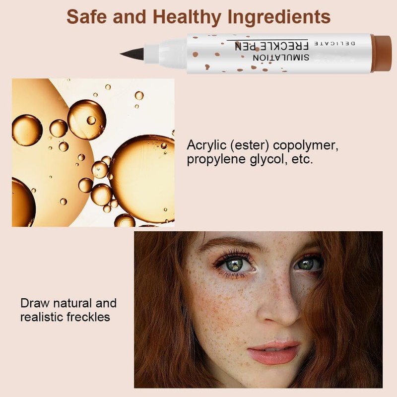 Natural-Looking Freckle Pen - Waterproof, Long-Lasting, Easy to Use for