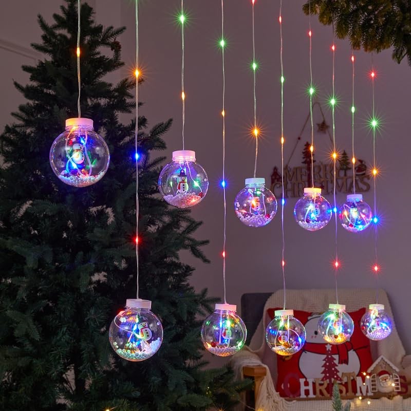 Frethind Wish Ball Curtain Lights: 118 in x 27.5 in
