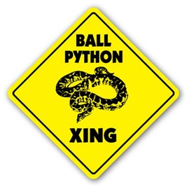 [signjoker] Ball Python Crossing Sign Xing regalo novedad serpiente Constrictor – Jaula comida pared placa Decoración