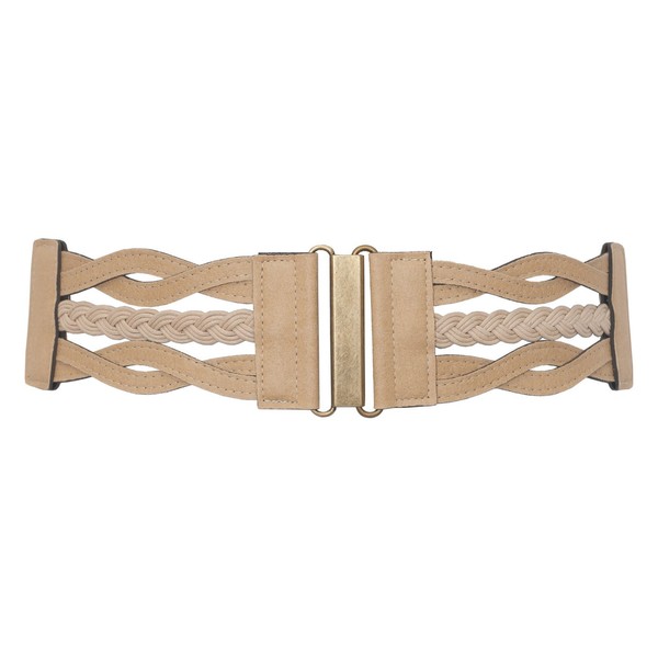 eVogues Plus Size Braided Elastic Stretchy Retro Wide Waist Cinch