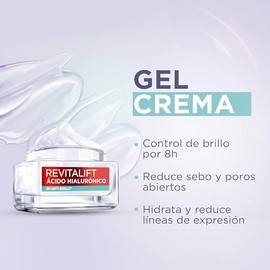 Kit L'Oreal Paris Skincare Limpieador facial Cleanser oil + Serum Facial ácido hialurónico + Crema en Gel Revitalift ácido hialuronico + UV Fluid, protector solar sin color fps50