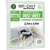 brackit 2pc Biodegradable Large Plastic Dust Sheets for Decorating -