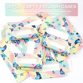 MAGEFY 30 Pieces Eyelashes Packaging Box, Empty Eyelash Boxes Lash Box Packaging Glitter Paper Eyelash Storage Box Soft Paper Lash Case (Green)