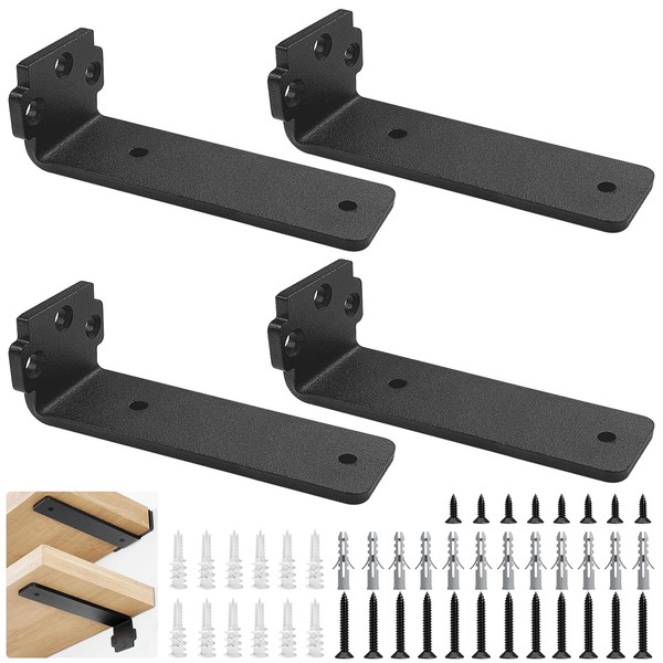 Pack of 4 Shelf Brackets, Shelf Brackets, 10 cm /
