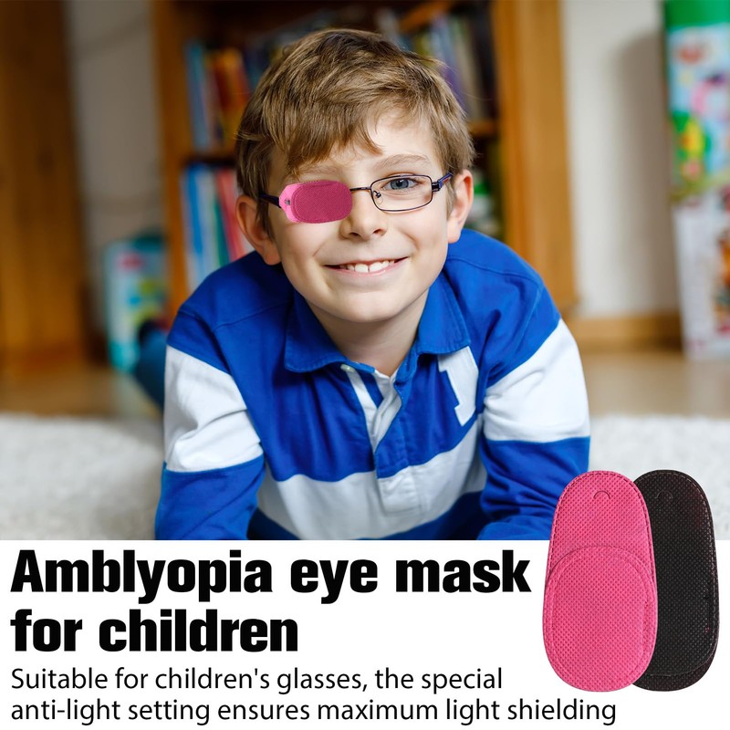 OzEssence 6 Pcs Pink Eye Patches for Kids, Reusable Eyepatch