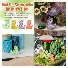 Cabilock Mini Dragon Garden Layout Decors 4pcs Dragon Figurine Decorative Mini Dragon Decor for Micro Landscape