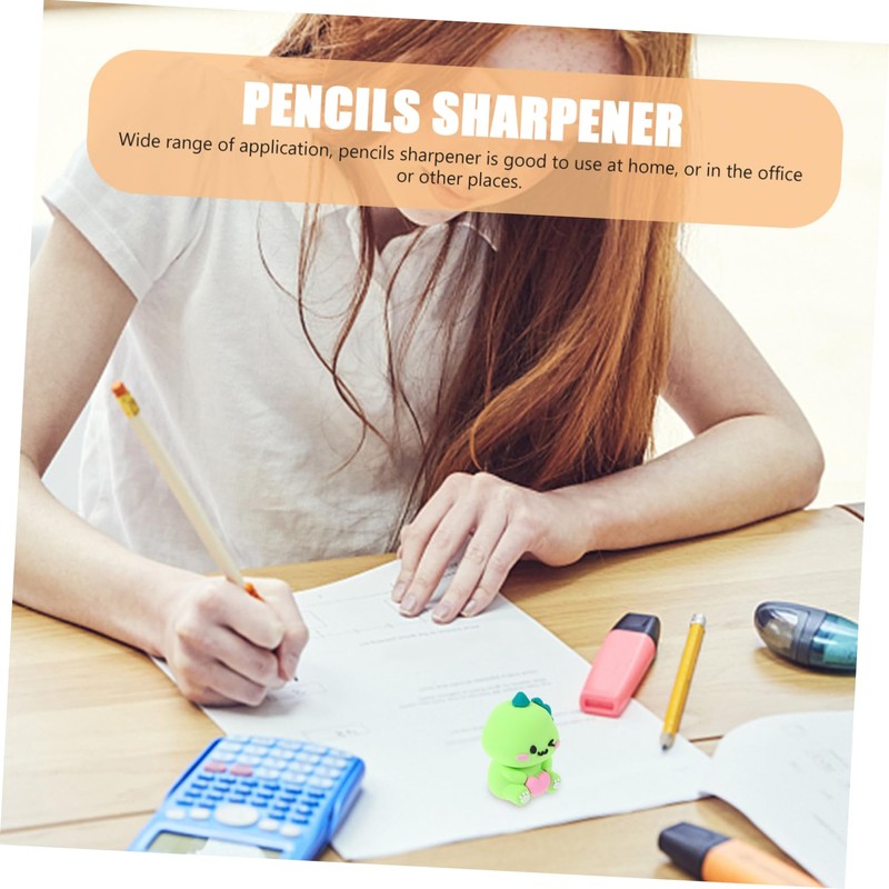 BIUDECO Cute Dinosaur Handheld Pencil Sharpener Cartoon Design for Portable