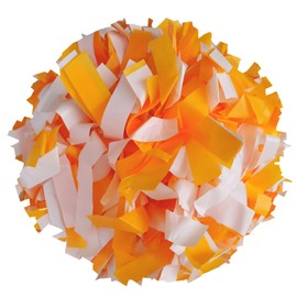 Danzcue - Paquete de 2 pompones de plástico de 6 pulgadas con mango de bastón, color dorado, blanco, talla única)