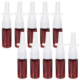 Beavorty 10pcs 15ml Refillable Fine Mist Bottles Bottles Empty Care Sprayer for Saline Essential Oils(Brown Pet + 18R Direct Injection)